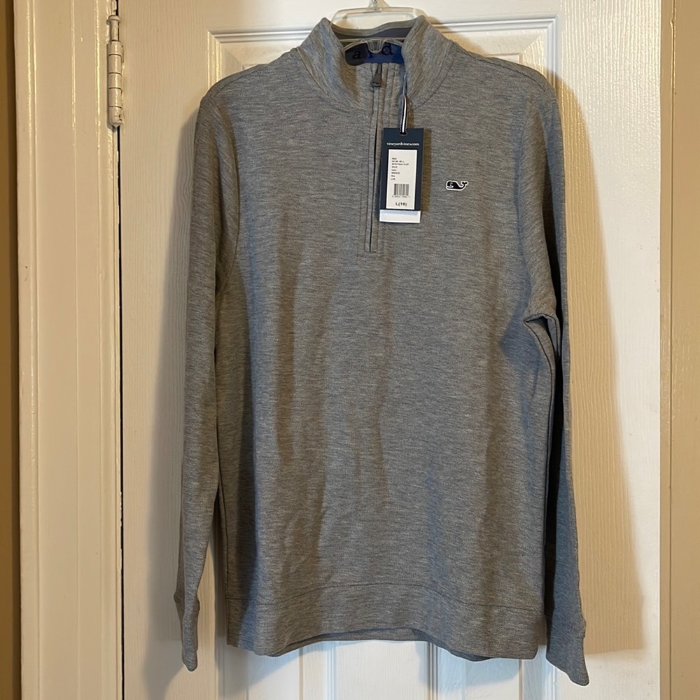 Vineyard Vines Boys Pique 1/4 zip, size L(16)